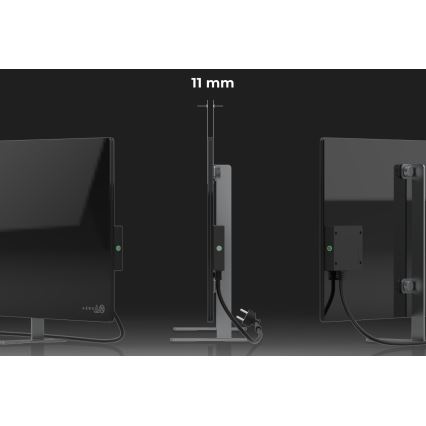 AENO - Inteligentny elektryczny panel na podczerwień 700W timer/termostat IP44 Wi-fi czarny