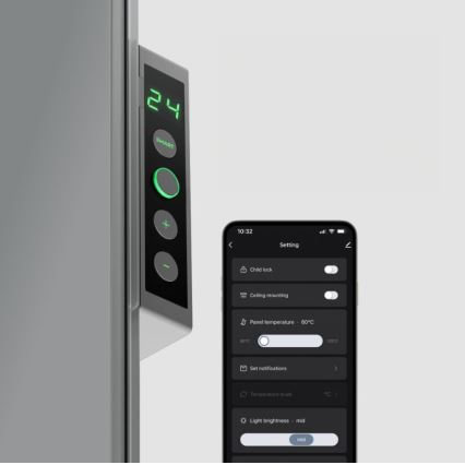 AENO - Inteligentny elektryczny panel na podczerwień z LED wyświetlacz 700W timer/termostat IP44 Wi-fi szary