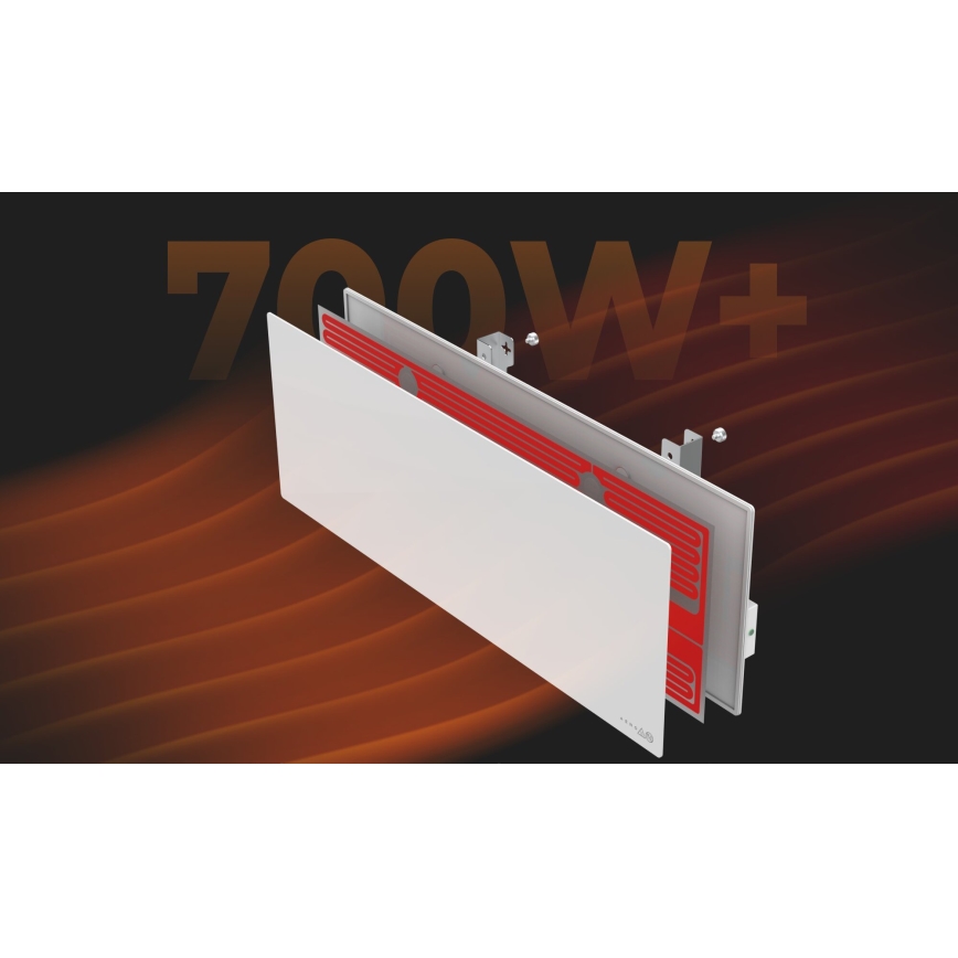 AENO - Inteligentny elektryczny panel na podczerwień 700W timer/termostat IP44 Wi-fi biały