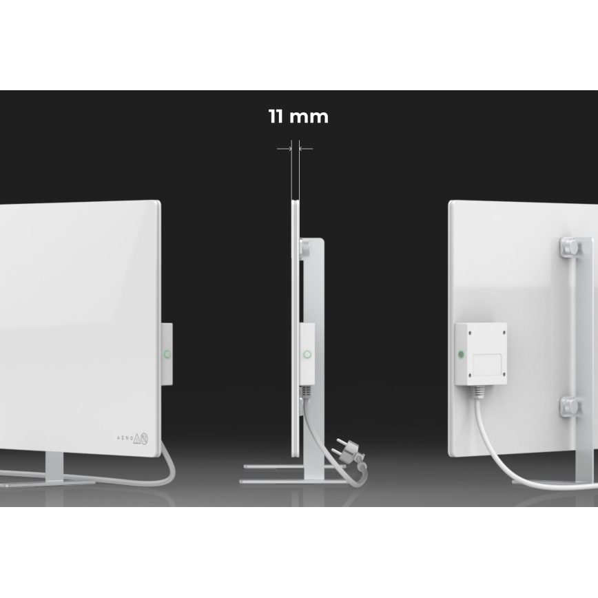 AENO - Inteligentny elektryczny panel na podczerwień 700W timer/termostat IP44 Wi-fi biały