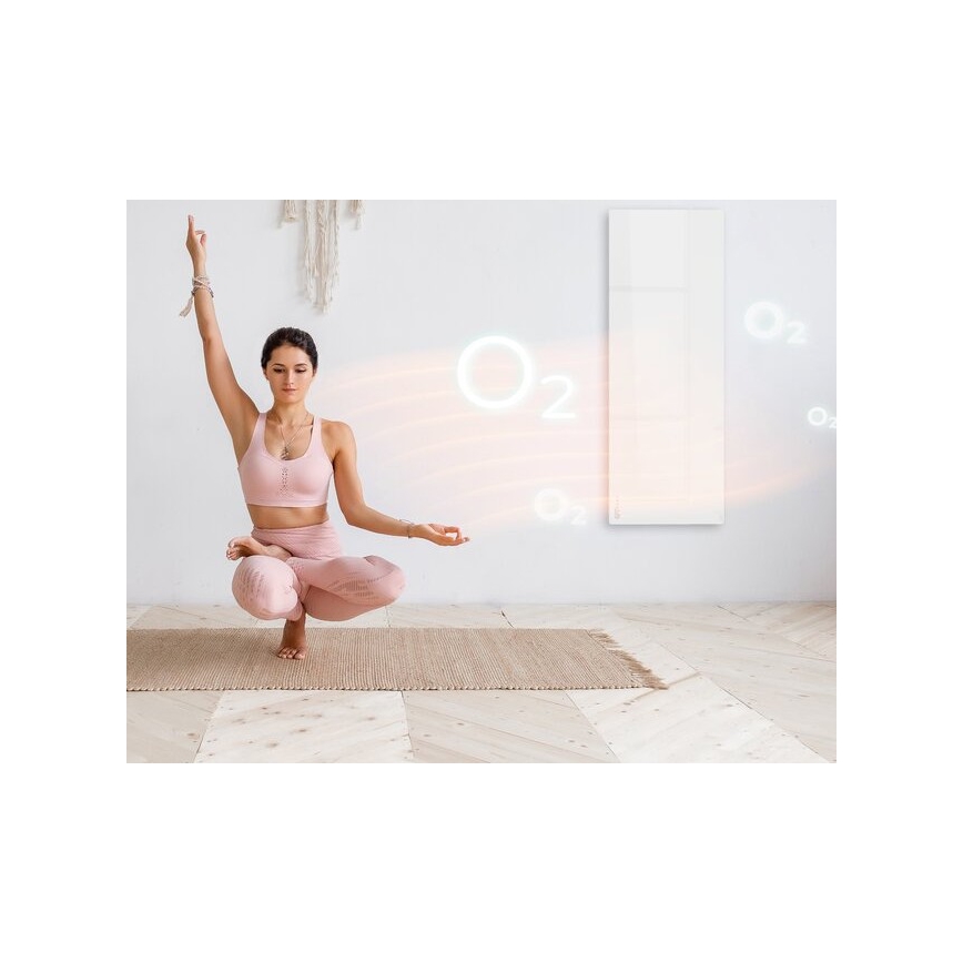 AENO - Inteligentny elektryczny panel na podczerwień 700W z programatorem/termostatem IP44 Wi-fi biały