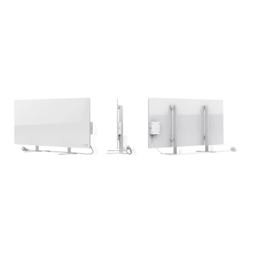AENO - Inteligentny elektryczny panel na podczerwień z wyświetlaczem LED 700W, timer/termostat, IP44, Wi-fi, biały