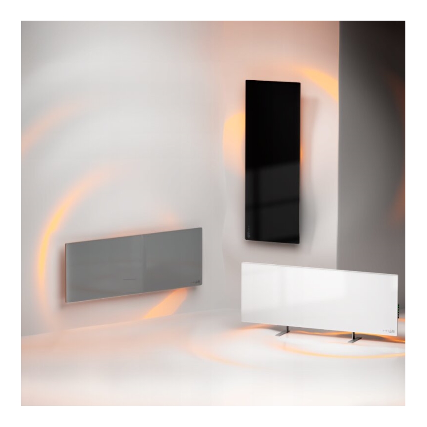 AENO - Inteligentny elektryczny panel na podczerwień z wyświetlaczem LED 700W, timer/termostat, IP44, Wi-fi, biały
