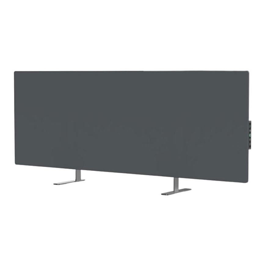 AENO - Inteligentny elektryczny panel na podczerwień z LED wyświetlacz 700W timer/termostat IP44 Wi-fi szary