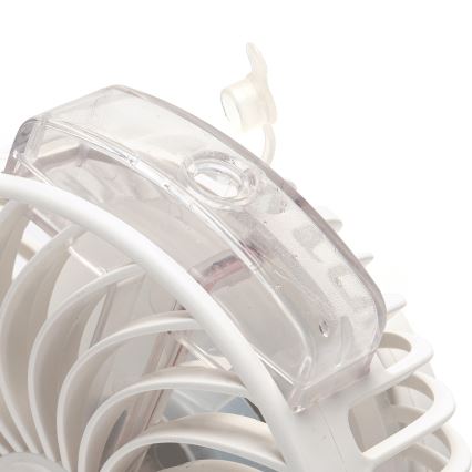 Aigostar - Akumulatorowy wentylator stołowy z klipsem 2W/5V 2400mAh USB biały