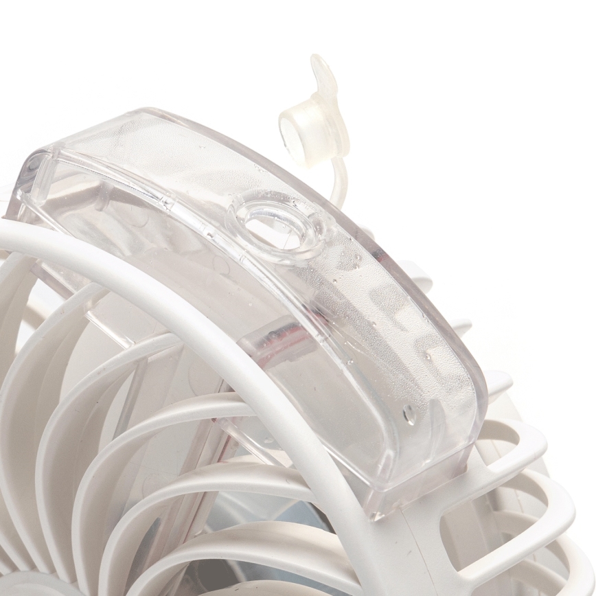 Aigostar - Akumulatorowy wentylator stołowy z klipsem 2W/5V 2400mAh USB biały