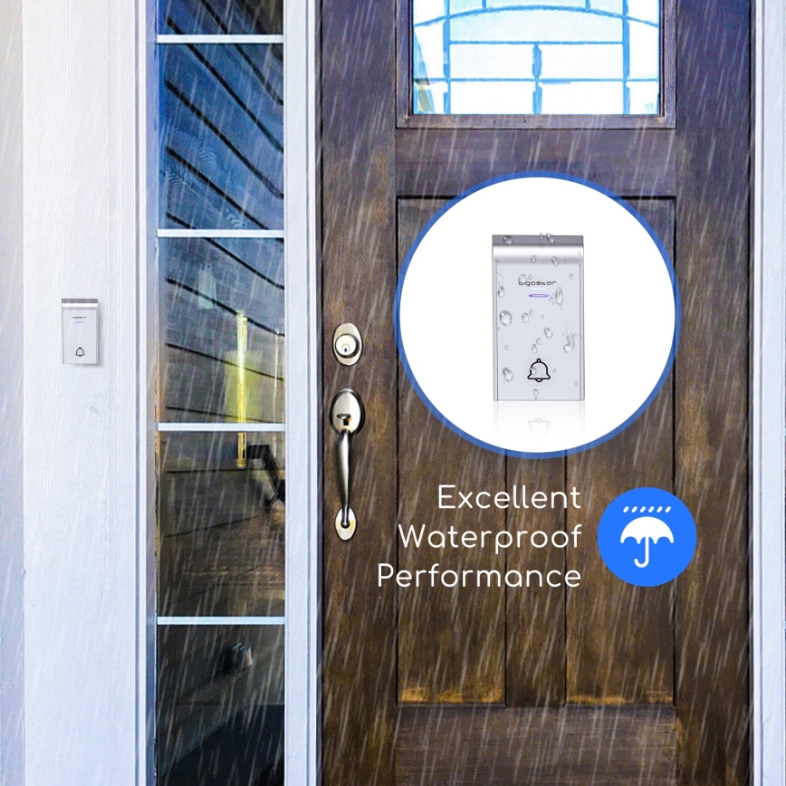 Aigostar - Bezprzewodowy dzwonek do gniazdka 230V/12V IP44 biały