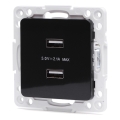 Aigostar - bezramkowe gniazdko zasilające 2x USB-A czarne