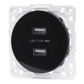 Aigostar - bezramkowe gniazdko zasilające USB 2x USB-A czarne