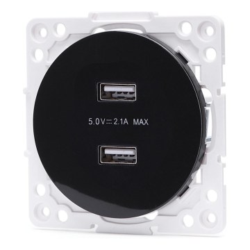 Aigostar - bezramkowe gniazdko zasilające USB 2x USB-A czarne