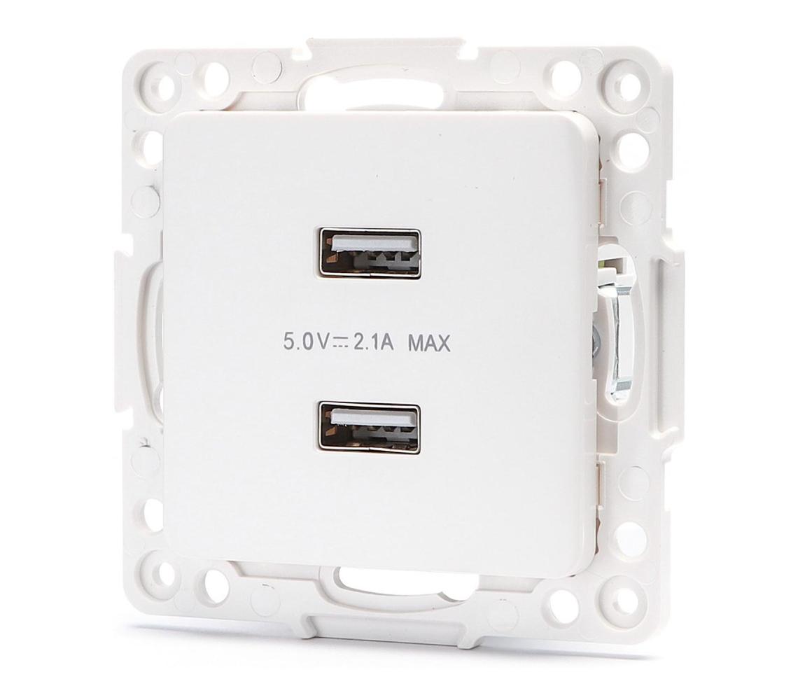 - Bezramkowe gniazdo zasilające USB 2x USB-A białe