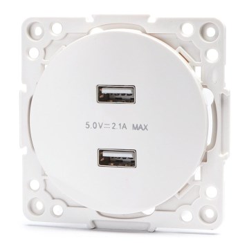 Aigostar - bezramkowe gniazdo zasilające USB 2x USB-A białe