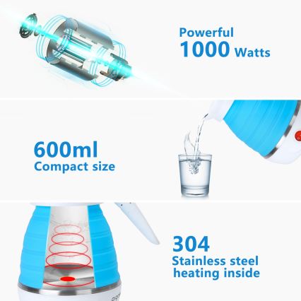 Aigostar - Podróżny czajnik elektryczny 600 ml 1000W/230V