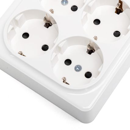Aigostar - Czterokrotne gniazdo ścienne domowe SCHUKO 250V białe
