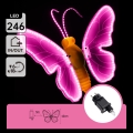 Aigostar - Dekoracja zewnętrzna LED 246xLED/9W/230V 42 cm IP44 motyl/różowa
