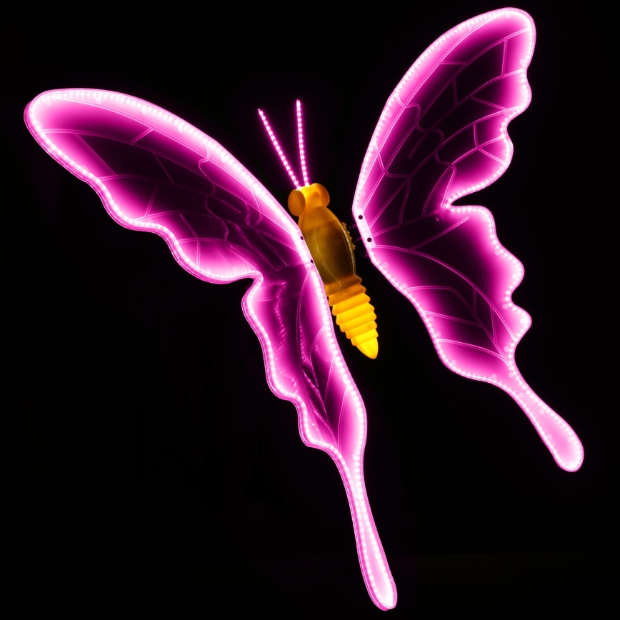 Aigostar - Dekoracja zewnętrzna LED 558xLED 90 cm IP44 motyl/różowa
