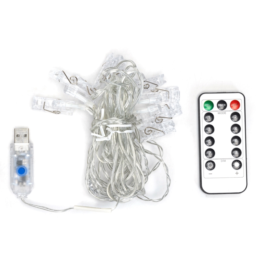 Aigostar - Dekoracyjny łańcuch LED 10xLED/5W/USB 5 m ciepła biała