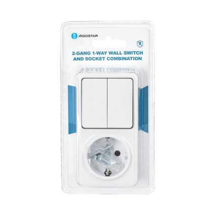 Aigostar - Przełącznik domowy 2P z gniazdkiem 1x10A/250V SCHUKO