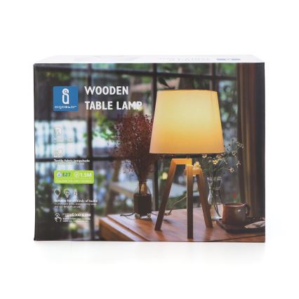 Aigostar - Drewniana lampa stołowa 1xE27/60W/230V z sosny