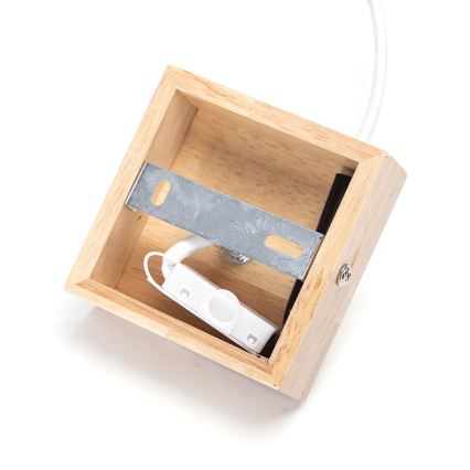 Aigostar - Drewniana lampa wisząca na lince 1xE27/60W/230V sosna