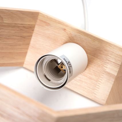 Aigostar - Drewniany żyrandol na linkę 1xE27/60W/230V sosna