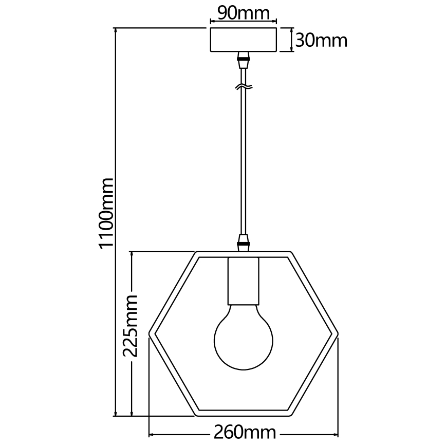 Aigostar - Drewniany żyrandol na linkę 1xE27/60W/230V sosna
