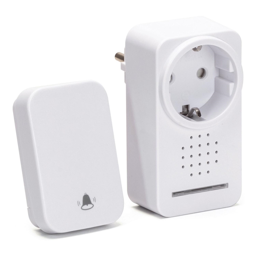 Aigostar - Dzwonek bezprzewodowy do kontaktu 1Z 230V IPX4 biały