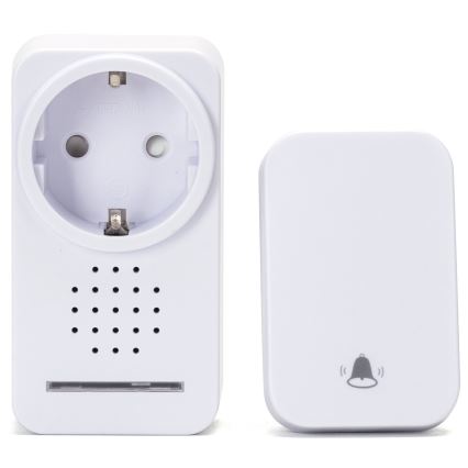 Aigostar - Dzwonek bezprzewodowy do kontaktu 1Z 230V IPX4 biały