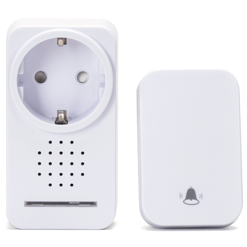 Aigostar - Dzwonek bezprzewodowy do kontaktu 1Z 230V IPX4 biały