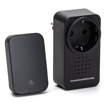 Aigostar - Dzwonek bezprzewodowy do kontaktu 1Z 230V IPX4 czarny