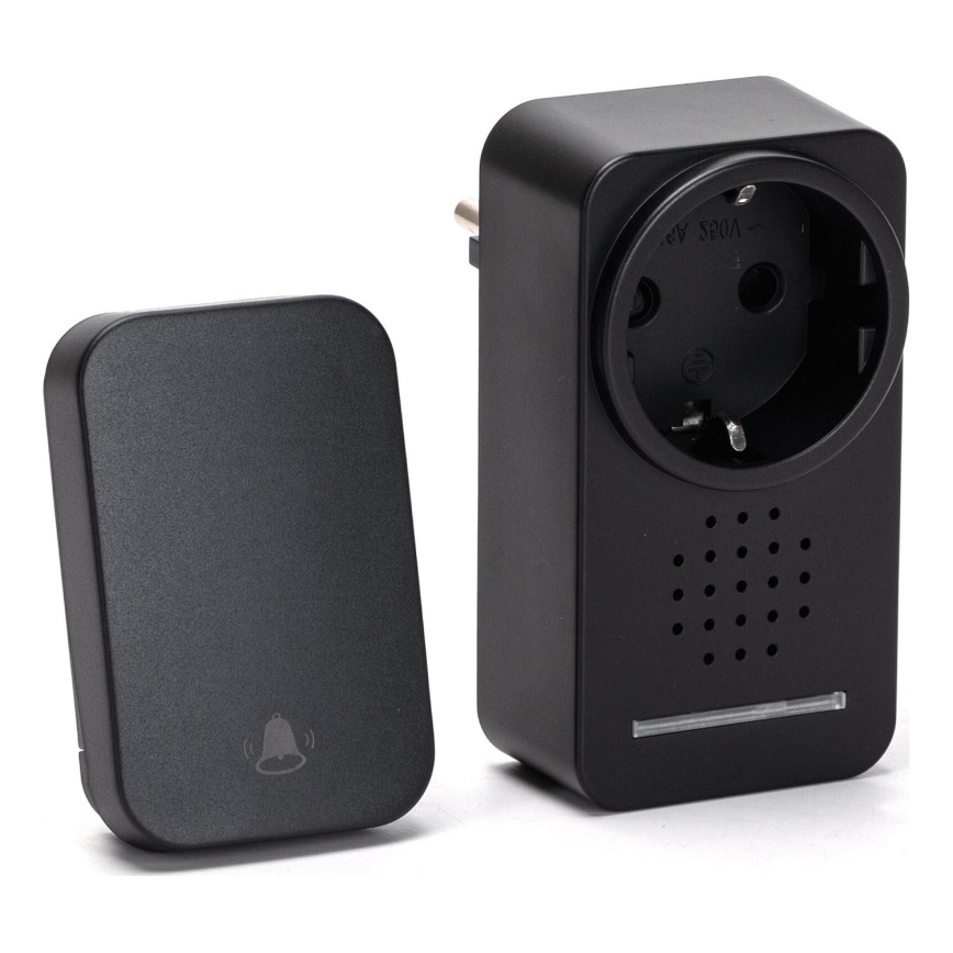 Aigostar - Dzwonek bezprzewodowy do kontaktu 1Z 230V IPX4 czarny