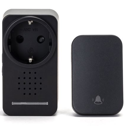 Aigostar - Dzwonek bezprzewodowy do kontaktu 1Z 230V IPX4 czarny