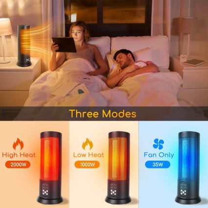 Aigostar - Elektryczny grzejnik 1500W/230V z pilotem