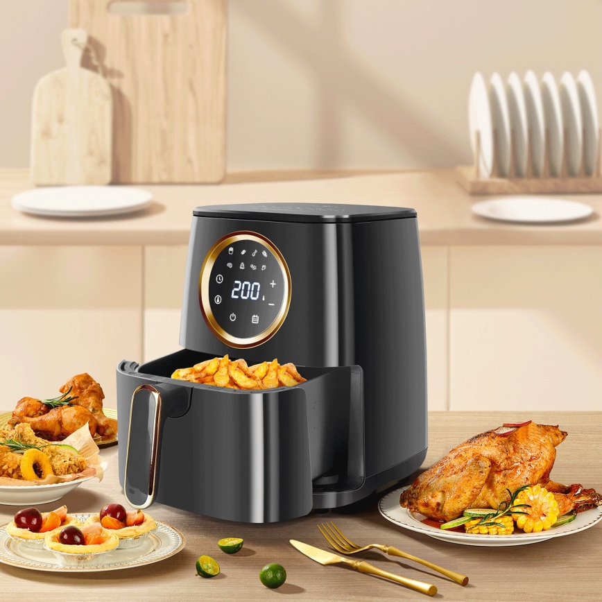 Aigostar - Frytkownica na gorące powietrze 1400W/230V 4,2l czarna
