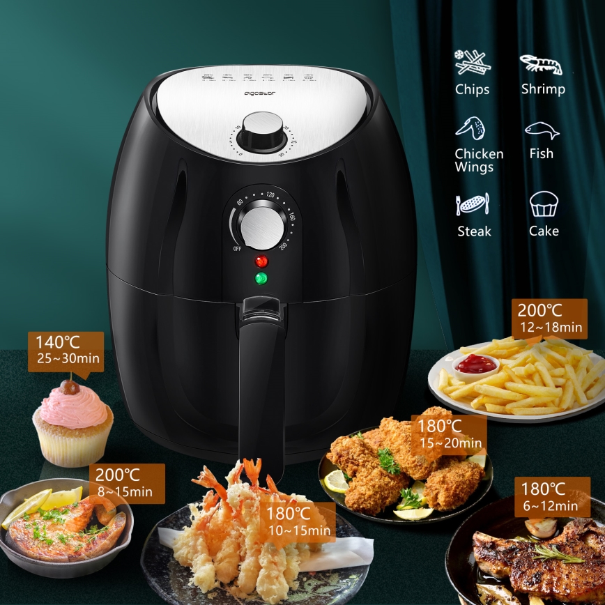 Aigostar - Frytkownica na gorące powietrze 1500W/230V 3,5l czarny