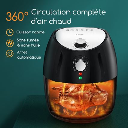 Aigostar - Frytkownica na gorące powietrze 1500W/230V 3,5l czarny