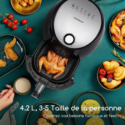 Aigostar - Frytkownica na gorące powietrze 1500W/230V 3,5l czarny