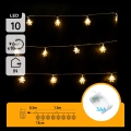 Aigostar - Girlanda LED 10xLED/3xAA 1,5 m ciepła biała, płatki śniegu
