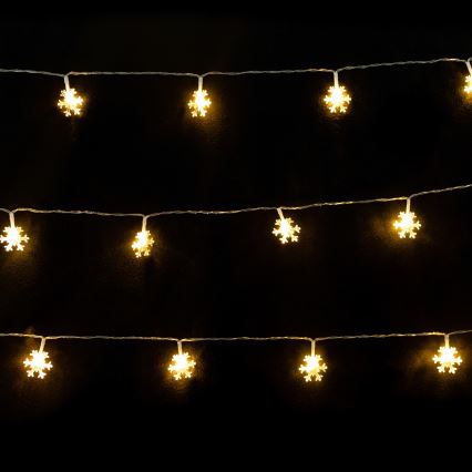 Aigostar - Girlanda LED 10xLED/3xAA 1,5 m ciepła biała, płatki śniegu