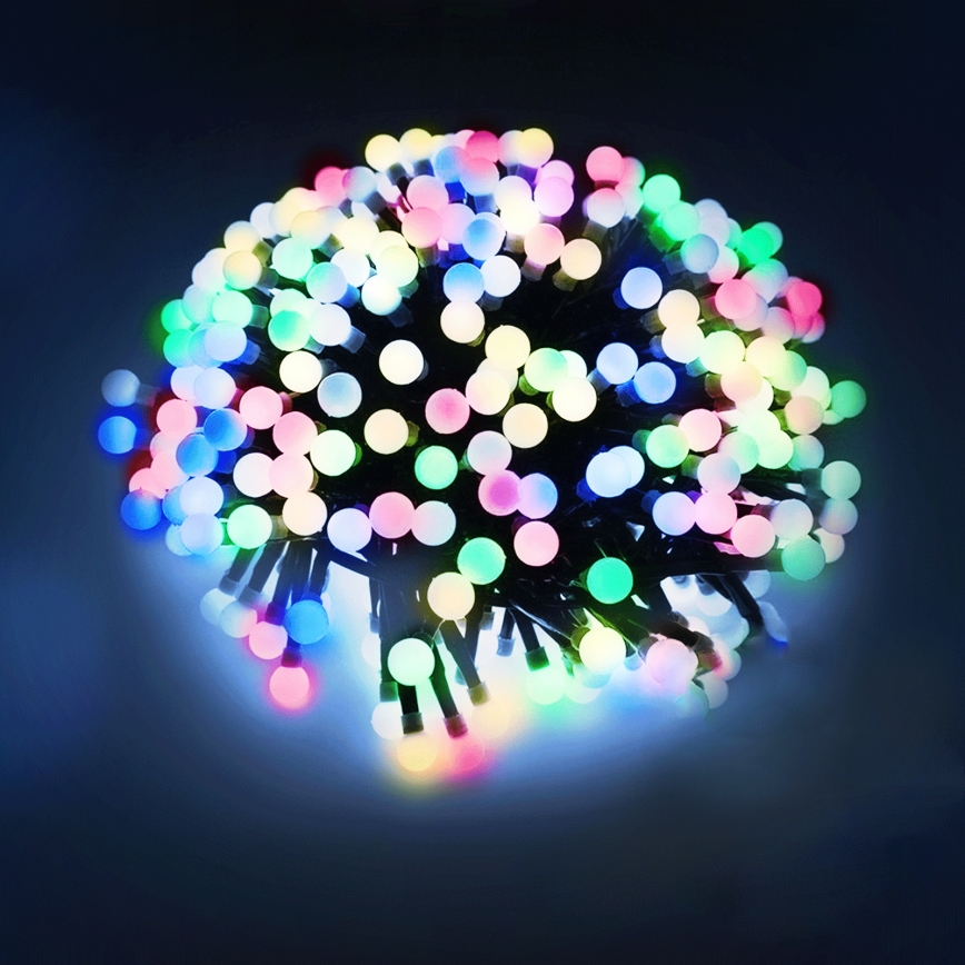 Aigostar - LED zewnętrzna girlanda świetlna dekoracyjna 100 diod LED, 8 trybów, 10 m, IP44, wielokolorowa