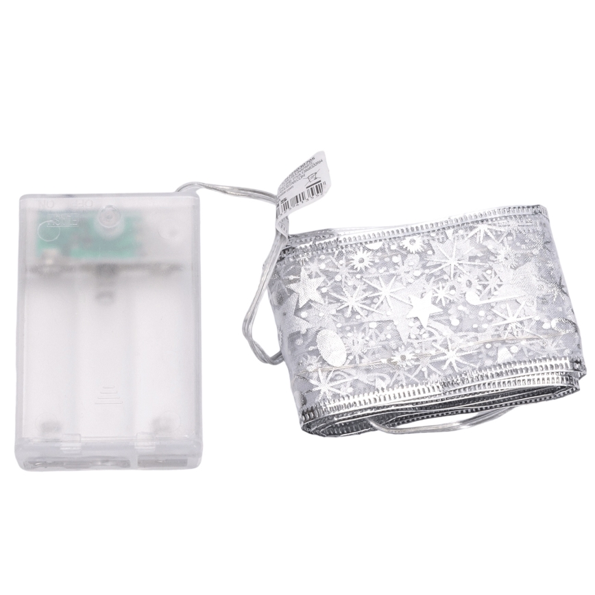 Aigostar - Lampki świąteczne LED 50 diod LED/3xAA 5 m ciepłe białe srebrne