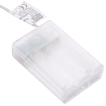 Aigostar - Lampki świąteczne LED 50 diod LED/3xAA 5 m ciepłe białe srebrne