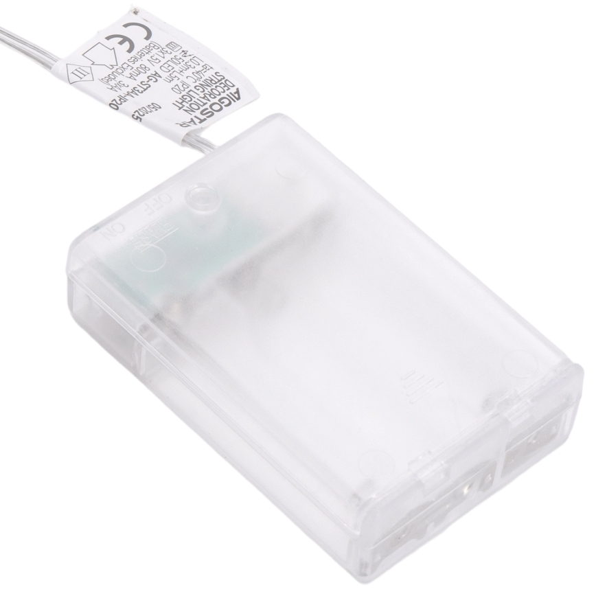 Aigostar - Lampki świąteczne LED 50 diod LED/3xAA 5 m ciepłe białe srebrne