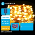 Aigostar - Girlanda solarna 100 LED, 8 trybów, 12 m, 800 mAh, IP65, ciepła biała