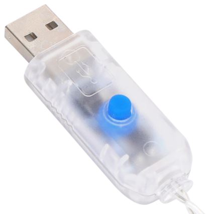 Aigostar - LED ściemnialny świąteczny łańcuch 300xLED/8 funkcji USB 6x3m ciepła biel + zdalne sterowanie