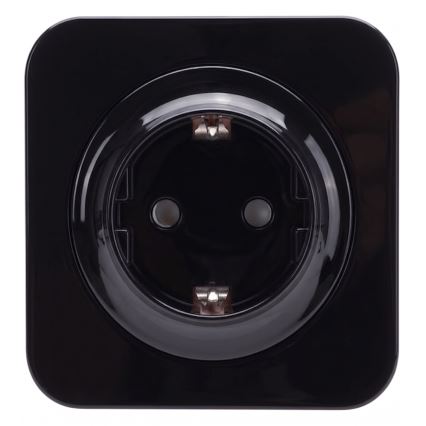 Aigostar - Gniazdko domowe z ramką SCHUKO 250V/16A czarne