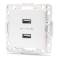 Aigostar - gniazdko zasilające USB bez ramki 2x USB-A, białe