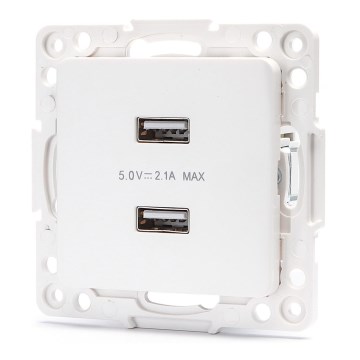Aigostar - gniazdko zasilające USB bez ramki 2x USB-A, białe