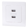 Aigostar - Gniazdko zasilające USB z ramką, 2x USB-A, białe