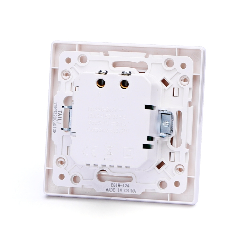 Aigostar - Gniazdko zasilające USB z ramką, 2x USB-A, białe